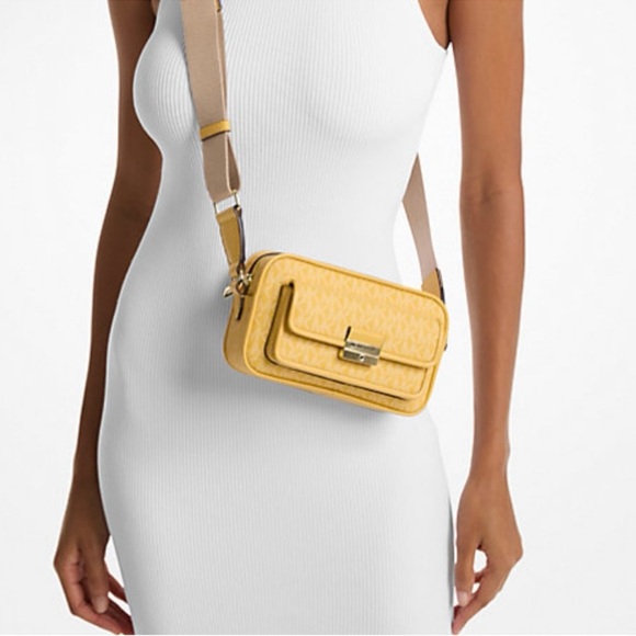 Michael Kors Yellow Crossbody Bag with Metallic Detail NWT - Picture 1 of 3